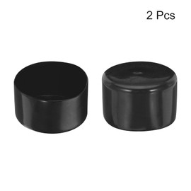 uxcell 2pcs Rubber End Caps 95mm ID Vinyl Round Tube Bolt Cap Cover Screw Thread Protectors Black