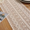meioro Crochet Lace Table Runner, 12x94 Inch Boho Cotton Table