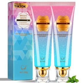 2Pcs Niacinamide Whitening Toothpaste, Effectively Whitens Teeth, Protects Tooth Enamel, Freshens Breath 24 Hours, Fluoride-Free Formula is Suitable for Sensitive Teeth