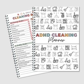 1 Pack Cleaning Planner & Household Checklist Organizer – Daily/Weekly/Monthly/Yearly Chore Chart Notebook, Editable Template for Home/Family Tasks & DIY Improvement