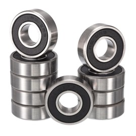 HiPicco R6-2RS Deep Groove Ball Bearings, ID 3/8" x OD 7/8" x Width 9/32" Double Rubber Sealed Ball Bearing Pre-Lubricated Chrome Steel Z2 Lever 10pcs