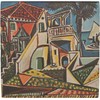Mediterranean Landscape by Pablo Picasso Ceramic Tile Hot Pad