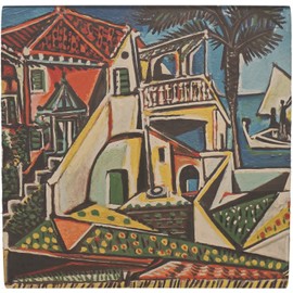 Mediterranean Landscape by Pablo Picasso Ceramic Tile Hot Pad