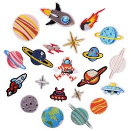 Wdlife Patch, Iron Patch, Embroidery, Cosmic Star Ball Patch, Space Gathering, Spaceship, Children's Popular Applique for Boys, Girls, Cute, Cool Repair Patch, Set of 21