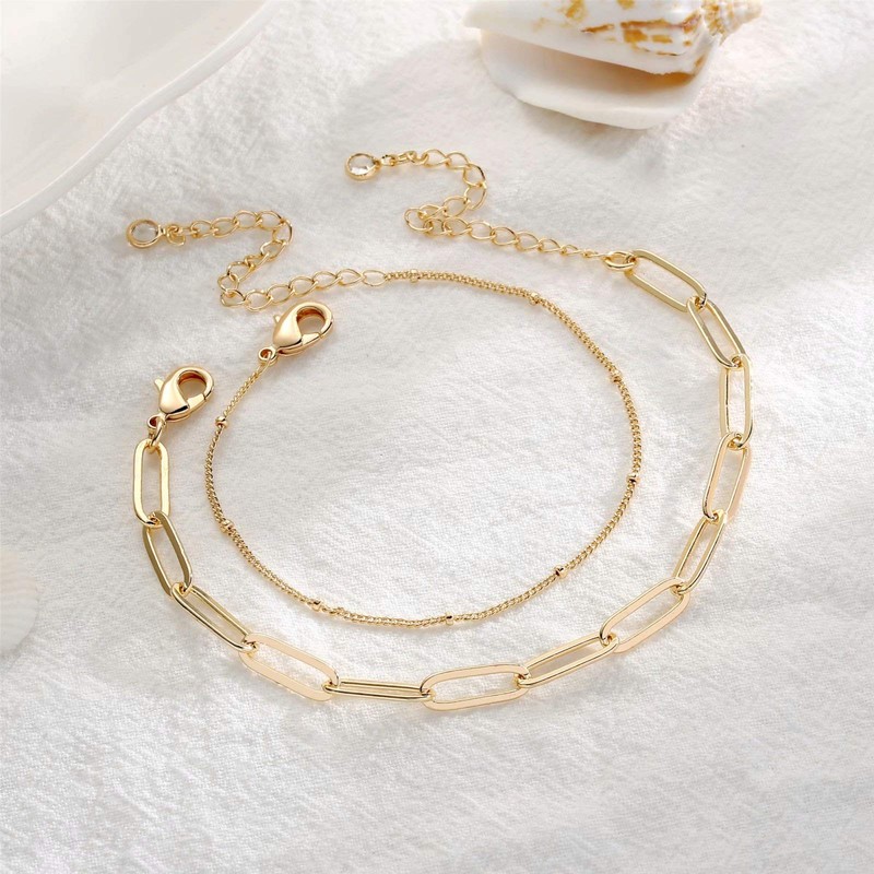Turandoss Gold Bracelets for Women, 14K Filled Layering Oval Chain