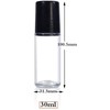 YuanHolumid 2Pcs Black 30ml Clear Empty Glass Essential Oil Roller