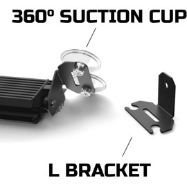 SpeedTech Lights 360 Suction Cup & L Bracket Striker Series Strobe Deck Dash Windshield Mount Light Bar for Police, Security, and Emergency Vehicles Hazard Flashing Warning Lights