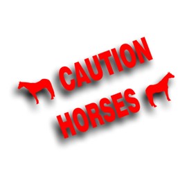 Avery Dennison Caution Horses Reflective Decal Safety Sticker American Quarter Truck Trailer R