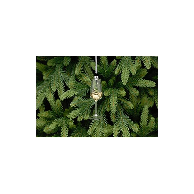 Festive Prosecco Glass Decoration - Gold, 11cm