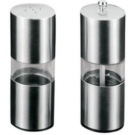 Metaltex Salt Shaker and Pepper Mill Set, Silver