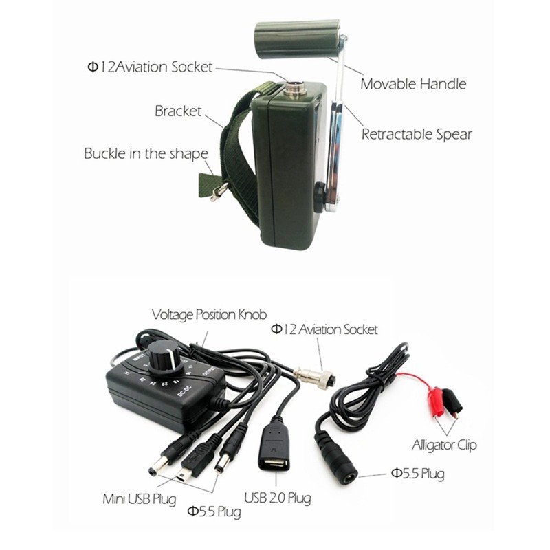 Hand Crank Generator High Power Charger for Outdoor Mobile Phone