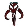 Bargain Max Decals Mandalorian Inspired Skull Dark Red Metal Window