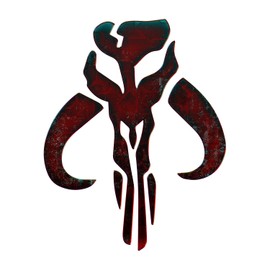 Bargain Max Decals Mandalorian Inspired Skull Dark Red Metal Window Laptop Car Sticker 6"