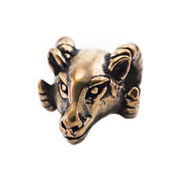 NKlaus Pendant Ram Aries Head Hair Bead Bronze Curl Bead Dreadlock 6998