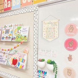 XYDEG Classroom Rules Linen Canvas Banner, Teacher Must Haves for Classroom, Positive Educational Learning Wall Hanging Pennant Flag Banner for Preschool Homeschool Kindergarten Decor, 15x11in