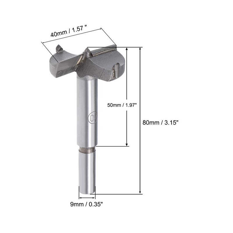 sourcing map Forstner Drill Bits 40mm, Tungsten Carbide Wood Hole