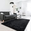 Alfombra De Salón Peluda Súper Suave De 160cm120cm Negro