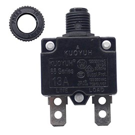 1pc KUOYUH 88 Series 125/250VAC 32VDC 50/60Hz Thermal Overload Circuit Breaker with Waterproof Dust Cap 3-30A (13A 1pc)