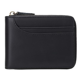 Wallets for Men Genuine Leather Wallet RFID Zip Around Bifold Credit Card Holder - Colour: black