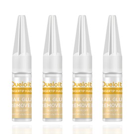 Quick-Drying Nail Glue for Press On Nails, False Acrylic Nails, 4Pcs 0.16oz, No UV Lamp Needed, New Upgrade Super Strong Natural No White No Bubbles (Remover*4)