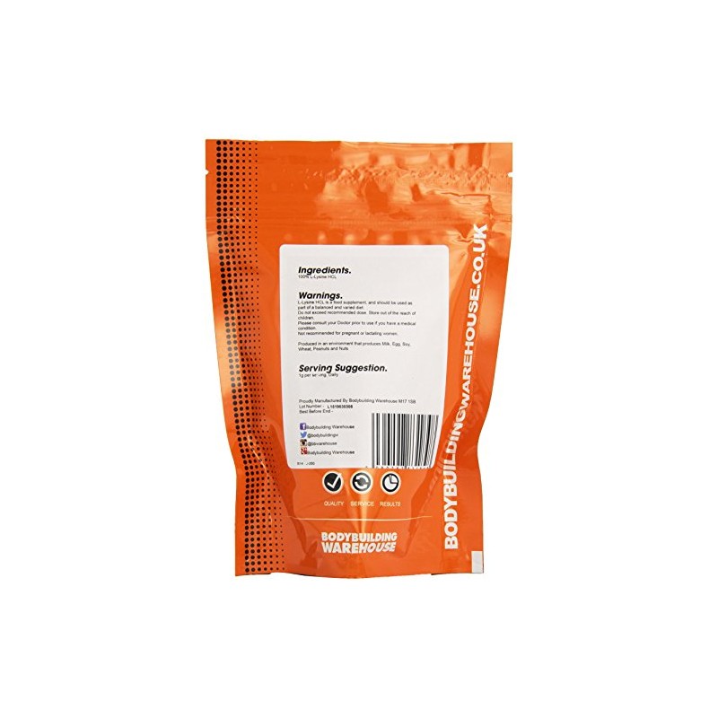 Bodybuilding Warehouse, Pure L-Lysine Powder - Collagen Boost & Joint