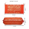 Stylo Culture Ethnic Cylindrical Brocade Bolster Pillow Covers Orange Gold