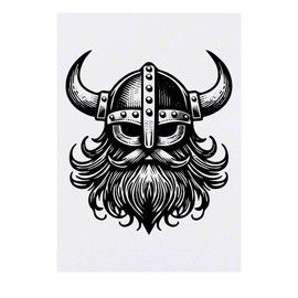 Azeeda 'Wikinger Kopf' Temporäres Tattoo - Hautfreundlicher & Ungiftiger Abziehbild · Wasserfest (TO00074691)