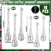 Civaner 18 Pcs 3.9" and 2.9" Christmas Mercury Glass Drop