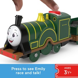 Thomas & Friends Motorized Toy Train Talking Emily Battery-Powered Engine with Phrases & Sounds for Kids Ages 3+ Years