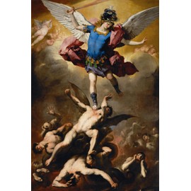 Get Custom Art Luca Giordano - The Fall of the Rebel Angels, Gallery Wrapped Canvas Wall Decor - Size 12x18 Inches