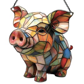 Pig Ornament Acrylic Window Hanging, Gift for Farm Animal Lovers, Home Wall Room Hanging Decor, Christmas Decorations