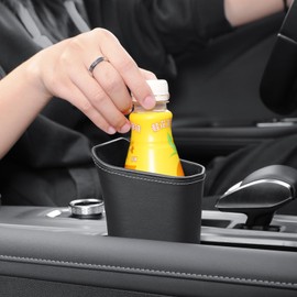 KAFANLIN Car Trash Can Backseat Front Back Seat Door Center Console Armrest Passenger Glovebox Organization Storage Trash Bin Cute Black Mini Small Garbage Can Umbrella Holder (cup shape)