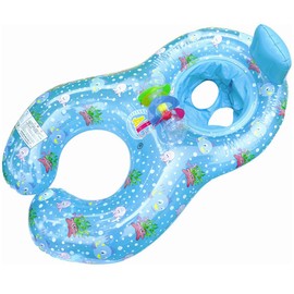 Cos RuRu st1036 Children, Parent-child Float, Baby Float, Swimming Ring, For 2 People, Water Play, Swimming Pool, Swimming Equipment, Blue