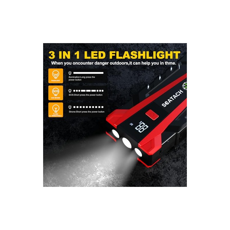 Scatach 3000A Car Battery Jump Starter,12V Jump Starter Battery Pack