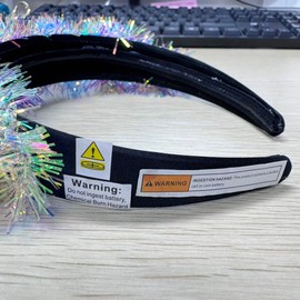 CAKURE Light Up Disco Ball Headband Silver Led 70s Hair Band Disco Hair Accessories for Women