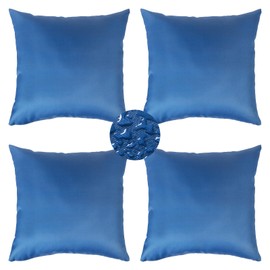 WHATWEARS 18 x 18 Inch Throw Pillow for Outdoor Seating Set of 4, Waterproof Outdoor Pillows with Insert, Square Decorative Garden Furniture Pillows for Patio Couch, Sofa, Home Furniture, Navy Blue