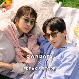 OWNDAYS FK2003N-5S FREAKS STORE Polarized Sunglasses, Collaboration Frame, Carrying, UV Protection, UV Protection, clear grey