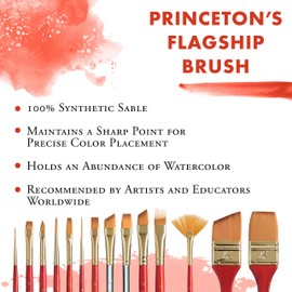 Princeton Heritage, Series 4050, Synthetic Sable Paint Brush for Watercolor, Liner, 6