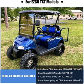 Golf Cart Brake Drums Kit with Brake Shoes & Springs Fit For 1996-up EZGO TXT Electric, Rear Brake Repair Kit for Driver Side & Passenger Side, 19186G1P 70794G01 70795G01 27944G01(38pcs)