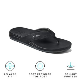 Reef Men's Cushion Spring Flip-Flop, Black/Grey, 6