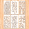 6 Pieces Tree Branch Decorative Plastic Stencils Painting Templates Art