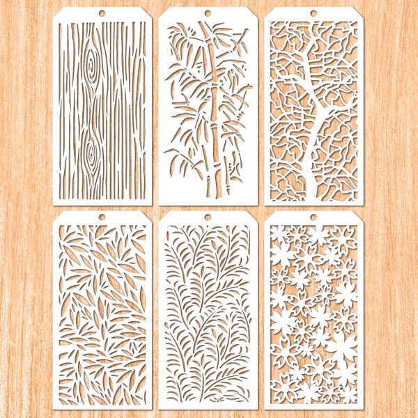 6 Pieces Tree Branch Decorative Plastic Stencils Painting Templates Art