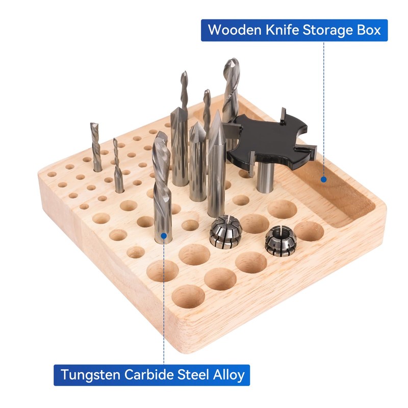 10-Piece CNC Router Bits Set, Carbide Multiple Uses Router Bits