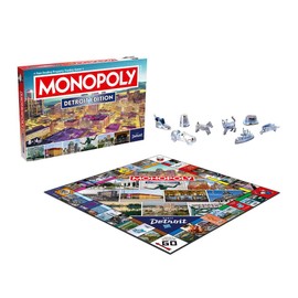 Monopoly Board Game Detroit MI Edition : 2-6 Players Family Board Games for Kids and Adults, Board Games for Kids 8 and up, for Kids and Adults, Ideal for Game Night
