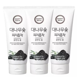 Happybath 해피바스 대나무숯 피지흡착 클렌징 폼 200g x 3개 Happy Bath Bamboo Charcoal Pore Absorbing Cleansing Foam 200g x