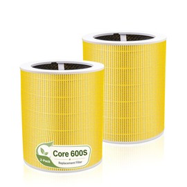 Core 600S Replacement Filter for LEVOIT Core 600S-P Smart Air Purifier，3-in-1 Filter with Activated Carbon Layer for Dust, Pet Dander & Odors for Home Large Room