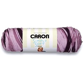 Caron Simply Soft Ombre Acrylic Aran Knitting Wool Yarn 113g - 8315 Grape Purple