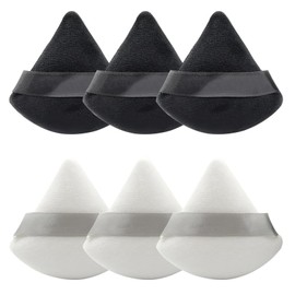 Borla para empolvarse Esponja de Polvo Triangular - Juego de 6 Piezas de Suave Esponja de Maquillaje para Maquillaje de Base Contorno y Esquinas Lavable y Duradera (blanco+negro)