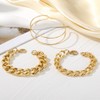 Chunky Gold Cuban Link Chain Bracelets Set for Women Layered