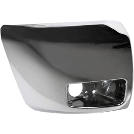 For Chevy Silverado 1500 2012 2013 Bumper End Passenger Side | Front | w/Fog Light Hole | Hybrid | Chrome | Plastic | Replacement For GM1005156 | 20985758